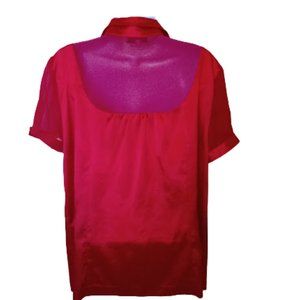 Red Satin Blouse Size 16